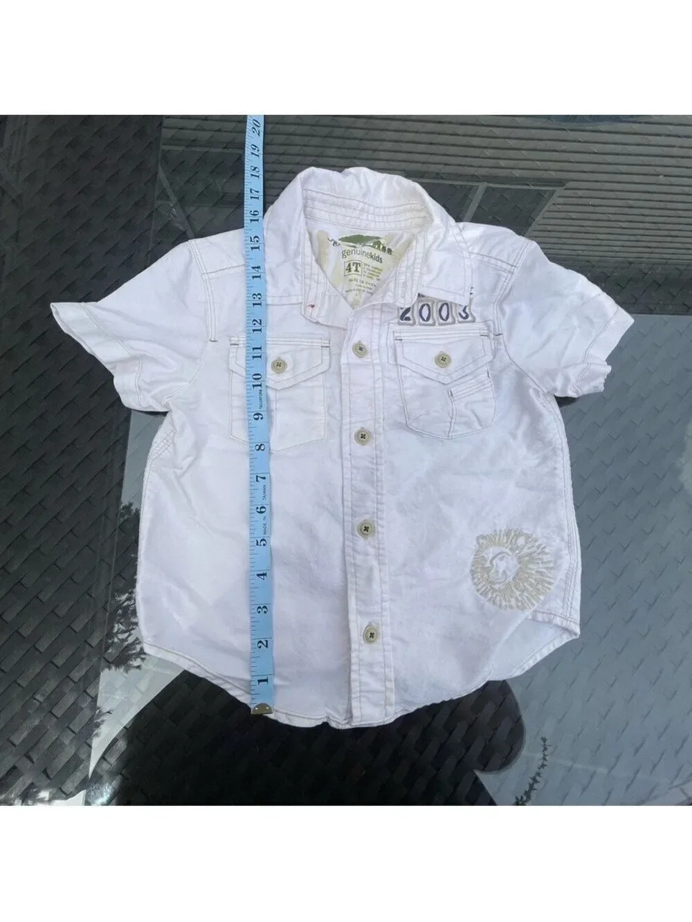 GENUINE Kids from Oshkosh off white short sleeves button down safari shirt 4T